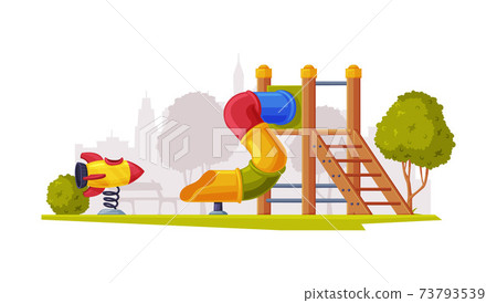Kids Playground as Urban Summer Public Area for Playing Vector Illustration Kids Playground as Urban Summer Public Area for Playing Vector Illustration 73793539