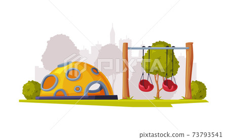Kids Playground as Urban Summer Public Area for Playing Vector Illustration Kids Playground as Urban Summer Public Area for Playing Vector Illustration 73793541