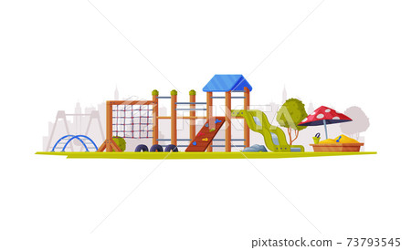 Kids Playground as Urban Summer Public Area for Playing Vector Illustration Kids Playground as Urban Summer Public Area for Playing Vector Illustration 73793545