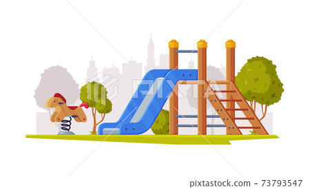Kids Playground as Urban Summer Public Area for Playing Vector Illustration Kids Playground as Urban Summer Public Area for Playing Vector Illustration 73793547