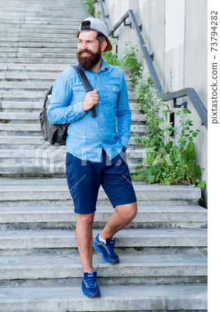 I love New York. Mature hipster with beard traveller. I love New York. Mature hipster with beard traveller. 73794282