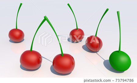 Cherries in red and green colors Cherries in red and green colors 73794786