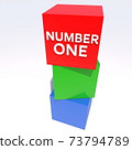 Number one concept on red cube 73794789