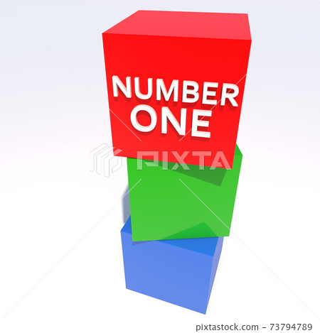 Number one concept on red cube Number one concept on red cube 73794789