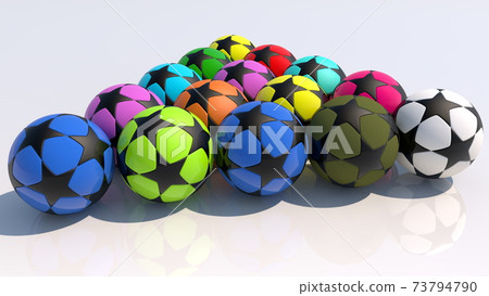 Concept of colorful balls on white Concept of colorful balls on white 73794790