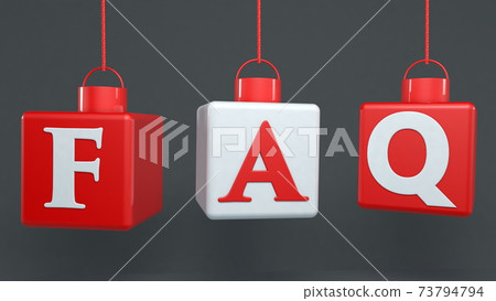 Three hanging cubes with FAQ concept Three hanging cubes with FAQ concept 73794794