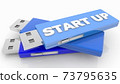 USB flash drive with start up concept 73795635