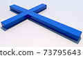 Concept of blue cross on white 73795643