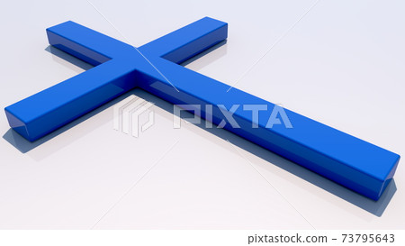 Concept of blue cross on white Concept of blue cross on white 73795643