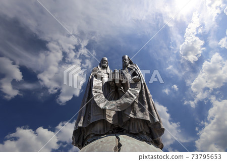 Monument Reunion at the Cathedral of Christ the Savior in Moscow, Russia 73795653