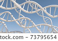 DNA strand background on blue 73795654