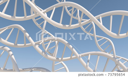 DNA strand background on blue DNA strand background on blue 73795654