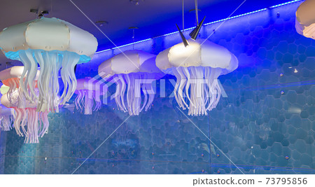 The interior of the Oceanarium Crocus City, over 5000 species of fish and other animals from all over the world. Moscow, Russia. The interior of the Oceanarium Crocus City, over 5000 species of fish and other animals from all over the world. Moscow, Russia. 73795856