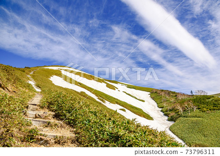 春天的雪，藍天和Tairapyoyama山徑 73796311