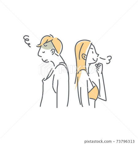 A healthy and simple line art illustration of a couple about sexual intercourse 73796313