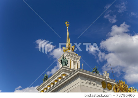 Central Pavilion No. 1 in the territory of VDNKh (All-Russia Exhibition Centre, also called All-Russian Exhibition Center), Moscow, Russia. 73796400
