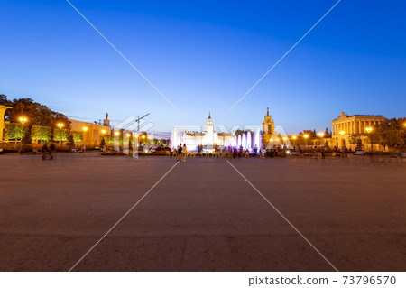 Landmarks in the territory of VDNKh (All-Russia Exhibition Centre, also called All-Russian Exhibition Center), Moscow, Russia. Landmarks in the territory of VDNKh (All-Russia Exhibition Centre, also called All-Russian Exhibition Center), Moscow, Russia. 73796570