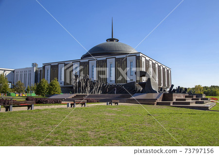 War memorial in Victory Park on Poklonnaya Hill (Gora), Moscow, Russia. The memorial complex constructed in memory of those who died during the Great Patriotic war 73797156