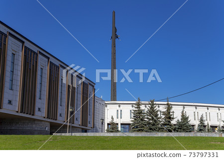 War memorial in Victory Park on Poklonnaya Hill (Gora), Moscow, Russia. The memorial complex constructed in memory of those who died during the Great Patriotic war War memorial in Victory Park on Poklonnaya Hill (Gora), Moscow, Russia. The memorial complex constructed in memory of those who died during the Great Patriotic war 73797331