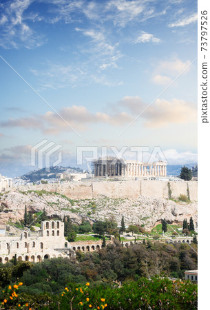 Famous skyline of Athens, Greece Famous skyline of Athens, Greece 73797526