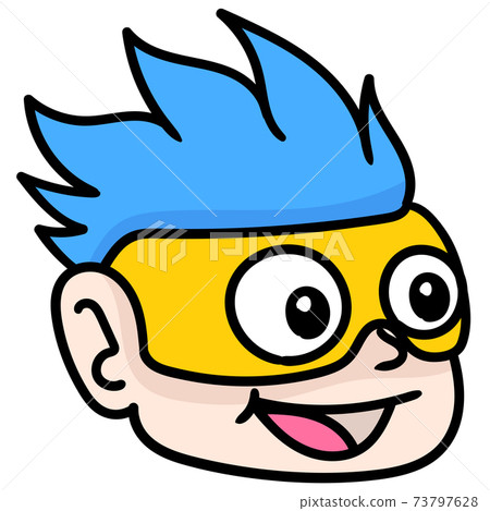 superhero head emoticon wearing a mask, doodle icon image kawaii superhero head emoticon wearing a mask, doodle icon image kawaii 73797628
