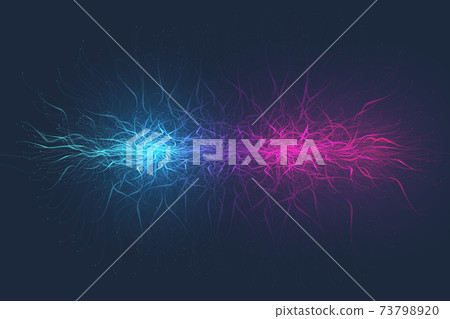 Geometric abstract background expansion of life. Colorful explosion background with connected line and dots, wave flow. Graphic background explosion, motion burst. Scientific illustration. Geometric abstract background expansion of life. Colorful explosion background with connected line and dots, wave flow. Graphic background explosion, motion burst. Scientific illustration. 73798920