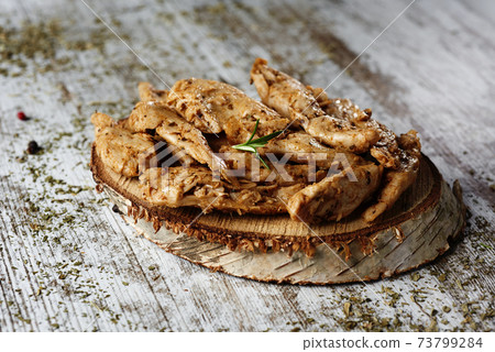 spiced mock chicken meat strips spiced mock chicken meat strips 73799284