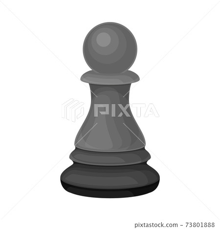 Black Pawn as Chess Piece or Chessman Vector Illustration 73801888