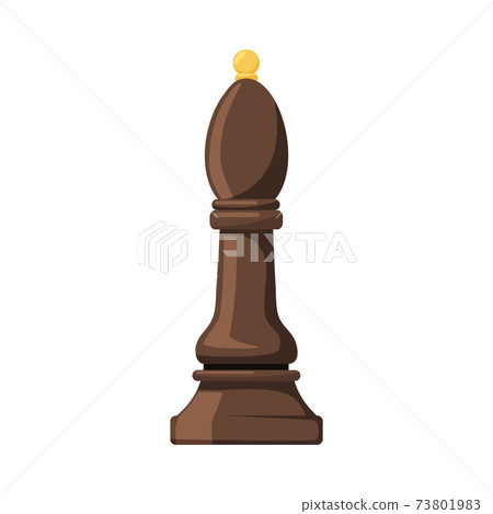 Black Bishop as Chess Piece or Chessman Vector Illustration 73801983