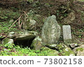 A stone monument of a blood-washing well related to the Ii family in the mountains of Hamamatsu city 73802158
