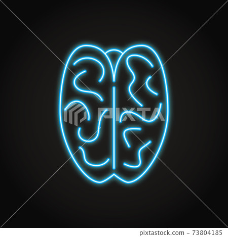 Human brain icon in neon line style - Stock Illustration [73804185] - PIXTA