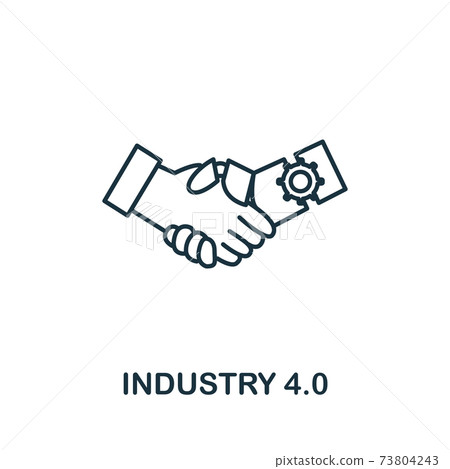 Industry 4.0 icon. Simple line element Industry 4.0 symbol for templates, web design and infographics Industry 4.0 icon. Simple line element Industry 4.0 symbol for templates, web design and infographics 73804243