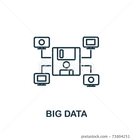 Big Data icon from industry 4.0 collection. Simple line element Big Data symbol for templates, web design and infographics 73804251