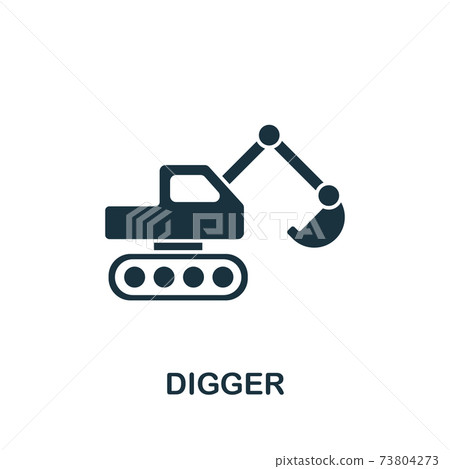 Digger icon from industrial collection. Simple line Digger icon for templates, web design and infographics Digger icon from industrial collection. Simple line Digger icon for templates, web design and infographics 73804273