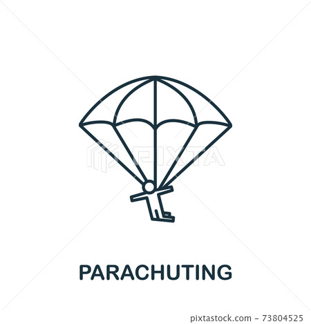 Parachuting icon from hobbies collection. Simple line element Parachuting symbol for templates, web design and infographics Parachuting icon from hobbies collection. Simple line element Parachuting symbol for templates, web design and infographics 73804525