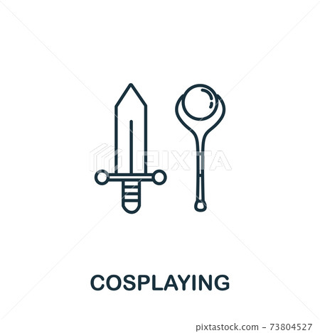 Cosplaying icon from hobbies collection. Simple line element cosplaying symbol for templates, web design and infographics 73804527