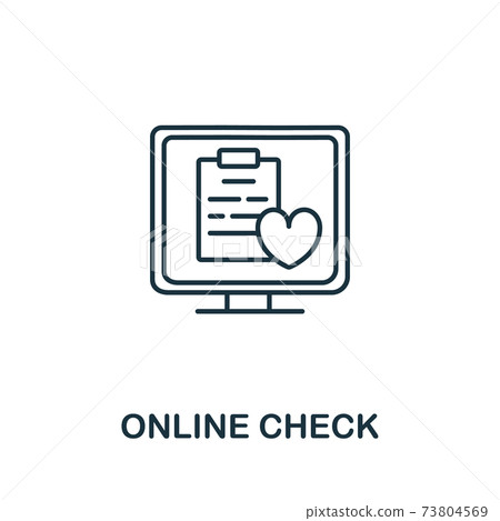 Online Check icon from health check collection. Simple line Online Check icon for templates, web design and infographics 73804569