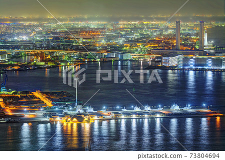 City night view from Yokohama Landmark Tower City night view from Yokohama Landmark Tower 73804694