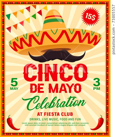Cinco de Mayo sombrero of Mexican fiesta party 73805557