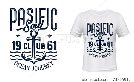 Ship or yacht anchor t-shirt vector print mockup Ship or yacht anchor t-shirt vector print mockup 73805912