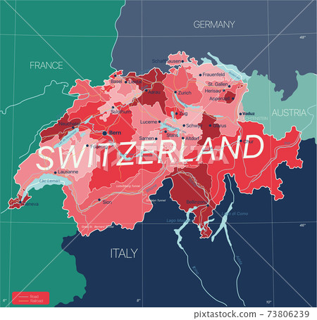 Switzerland country detailed editable map 73806239