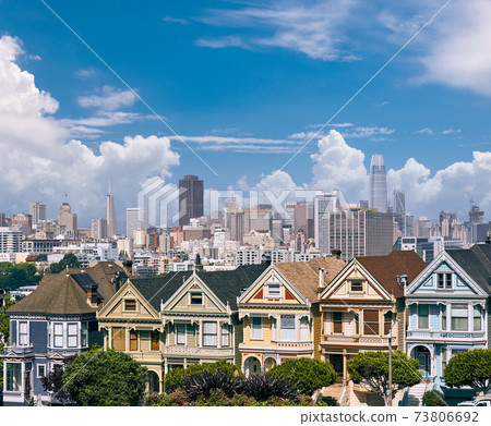 Victorian style homes in San Francisco 73806692