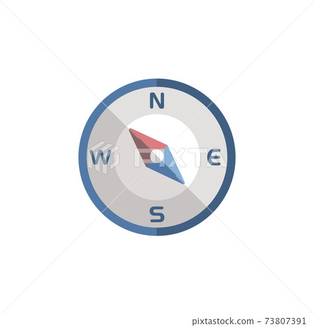 Compass north west direction. Flat icon. Isolated weather vector illustration 73807391