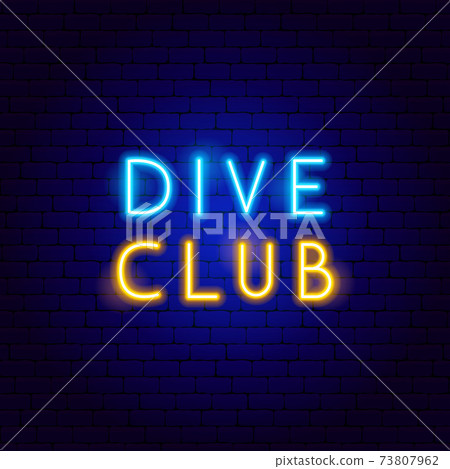 Dive Club Neon Text 73807962
