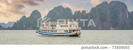 Cruise ships and islands in Halong Bay, Vietnam BANNER, LONG FORMAT Cruise ships and islands in Halong Bay, Vietnam BANNER, LONG FORMAT 73808085