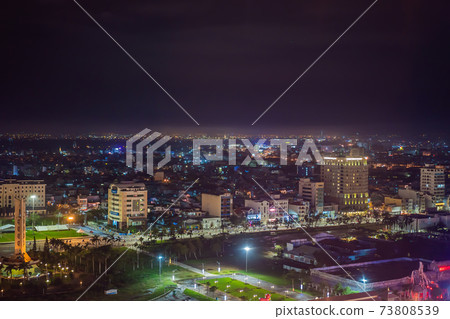 The architecture shimmering under the night-lit city makes the city more vibrant in Da Nang, Vietnam 73808539