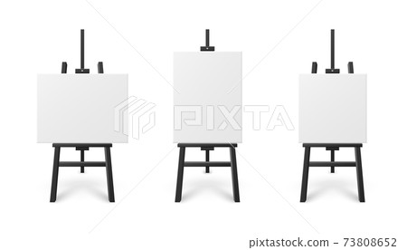 Templates set of white artboard on easel, realistic vector illustration isolated. 73808652