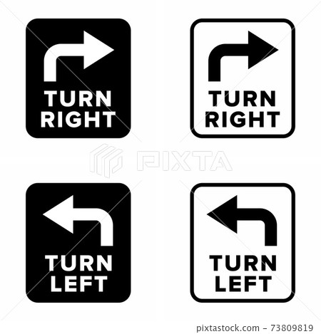 Turn right and Turn left indication information sign 73809819