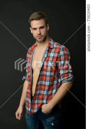 Forever casual. Handsome man in casual wear. Styling  73810403