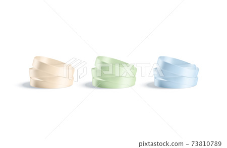 Blank colored silicone wristband stack mock up, isolated Blank colored silicone wristband stack mock up, isolated 73810789